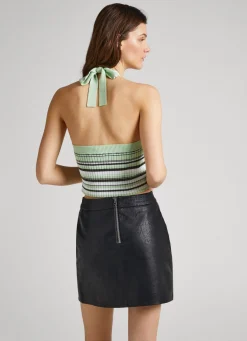 Women Pepe Jeans Stripe Print Halter Top