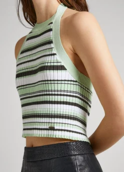 Women Pepe Jeans Stripe Print Halter Top