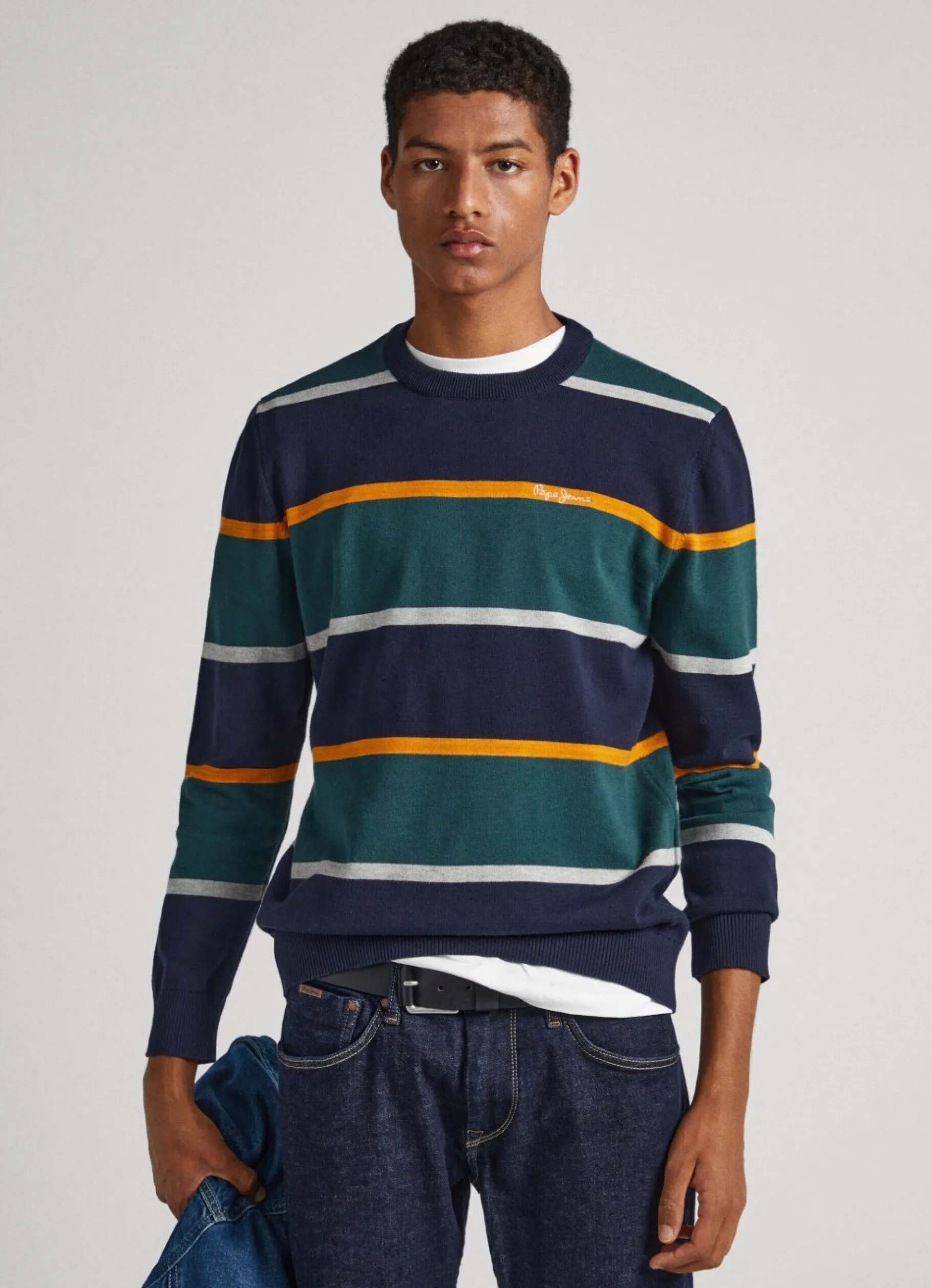 Men Pepe Jeans Striped Cotton Sweatshirt