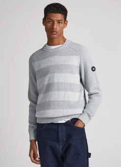 Men Pepe Jeans Striped Cotton Sweatshirt