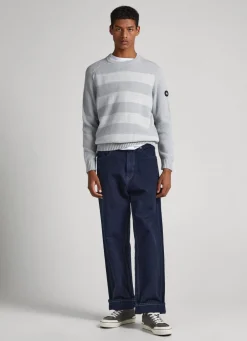 Men Pepe Jeans Striped Cotton Sweatshirt