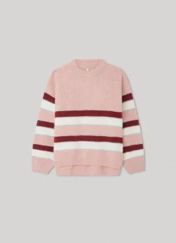 Girl Pepe Jeans Striped Crew Neck Knit