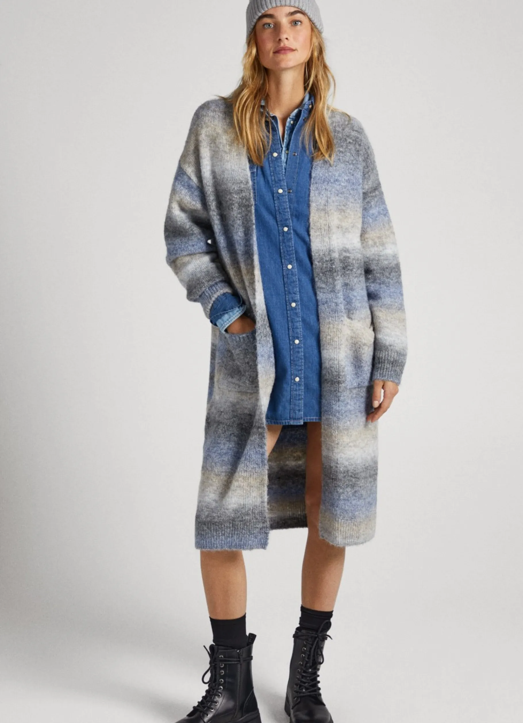 Women Pepe Jeans Striped Melange Cardigan