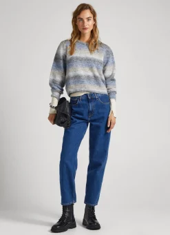 Women Pepe Jeans Striped Melange Knit