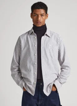 Men Pepe Jeans Striped Oxford Shirt