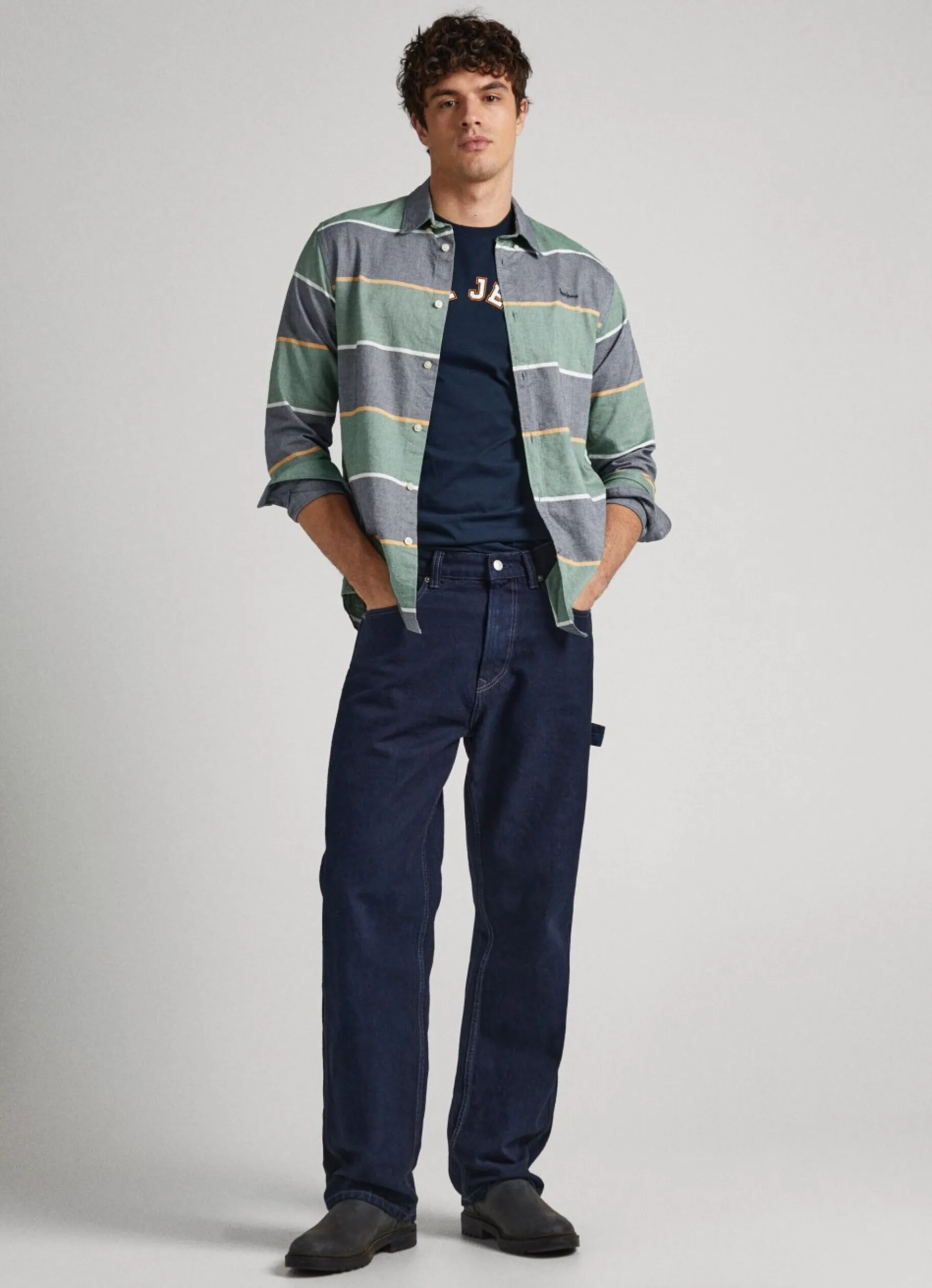 Men Pepe Jeans Striped Oxford Shirt