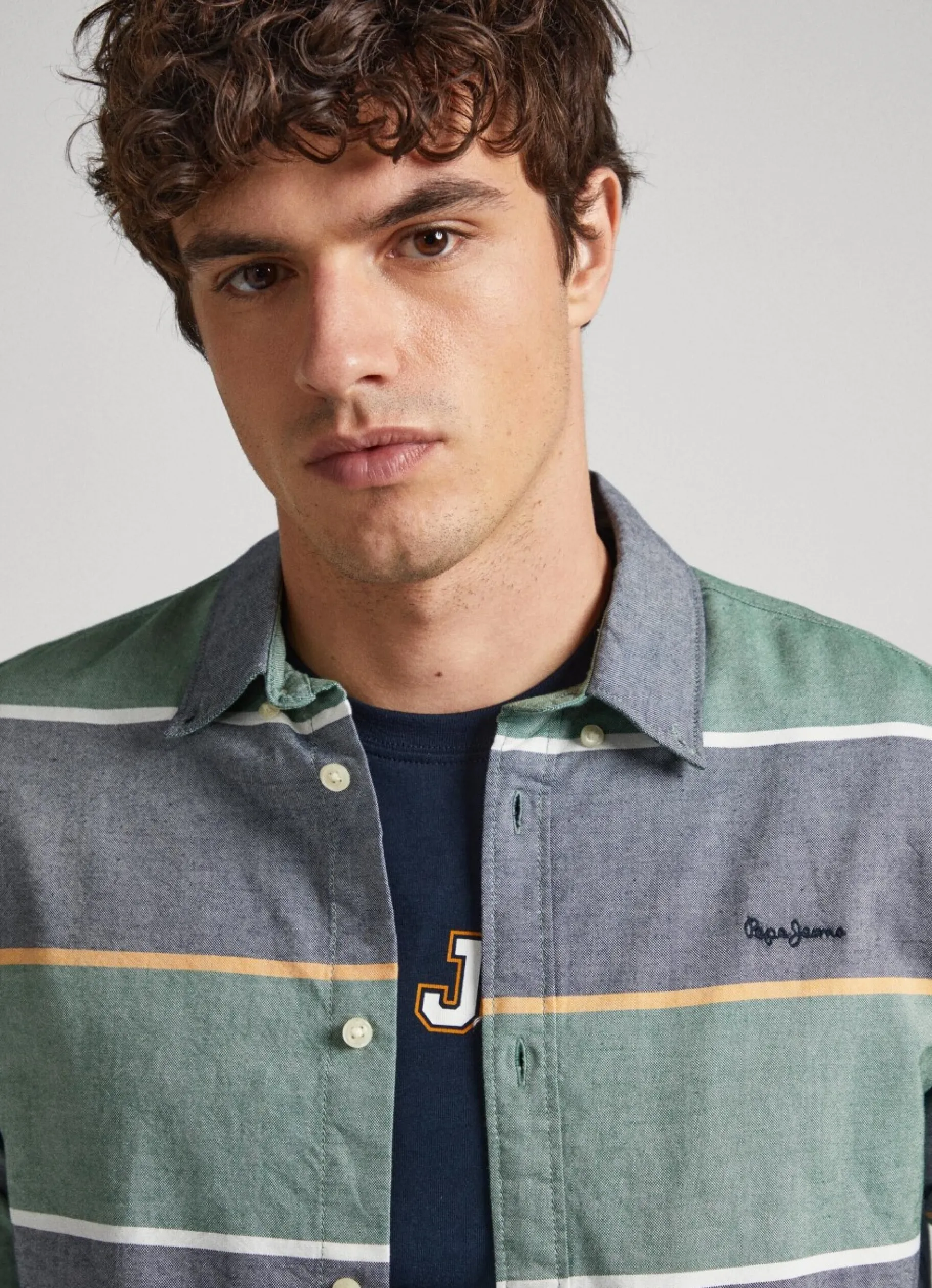 Men Pepe Jeans Striped Oxford Shirt