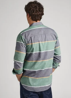 Men Pepe Jeans Striped Oxford Shirt