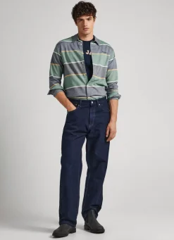 Men Pepe Jeans Striped Oxford Shirt