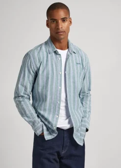 Men Pepe Jeans Striped Oxford Shirt