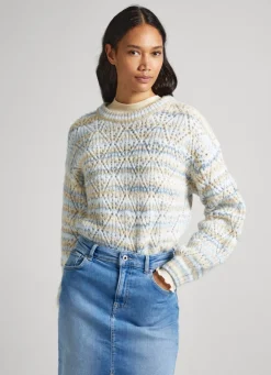 Women Pepe Jeans Striped Perkins Collar Knit
