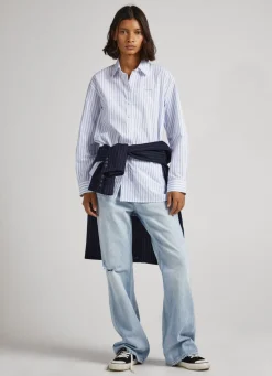 Women Pepe Jeans Striped Poplin Shirt