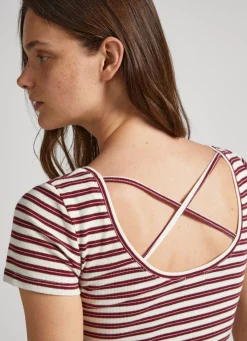 Women Pepe Jeans Striped Rib T-Shirt
