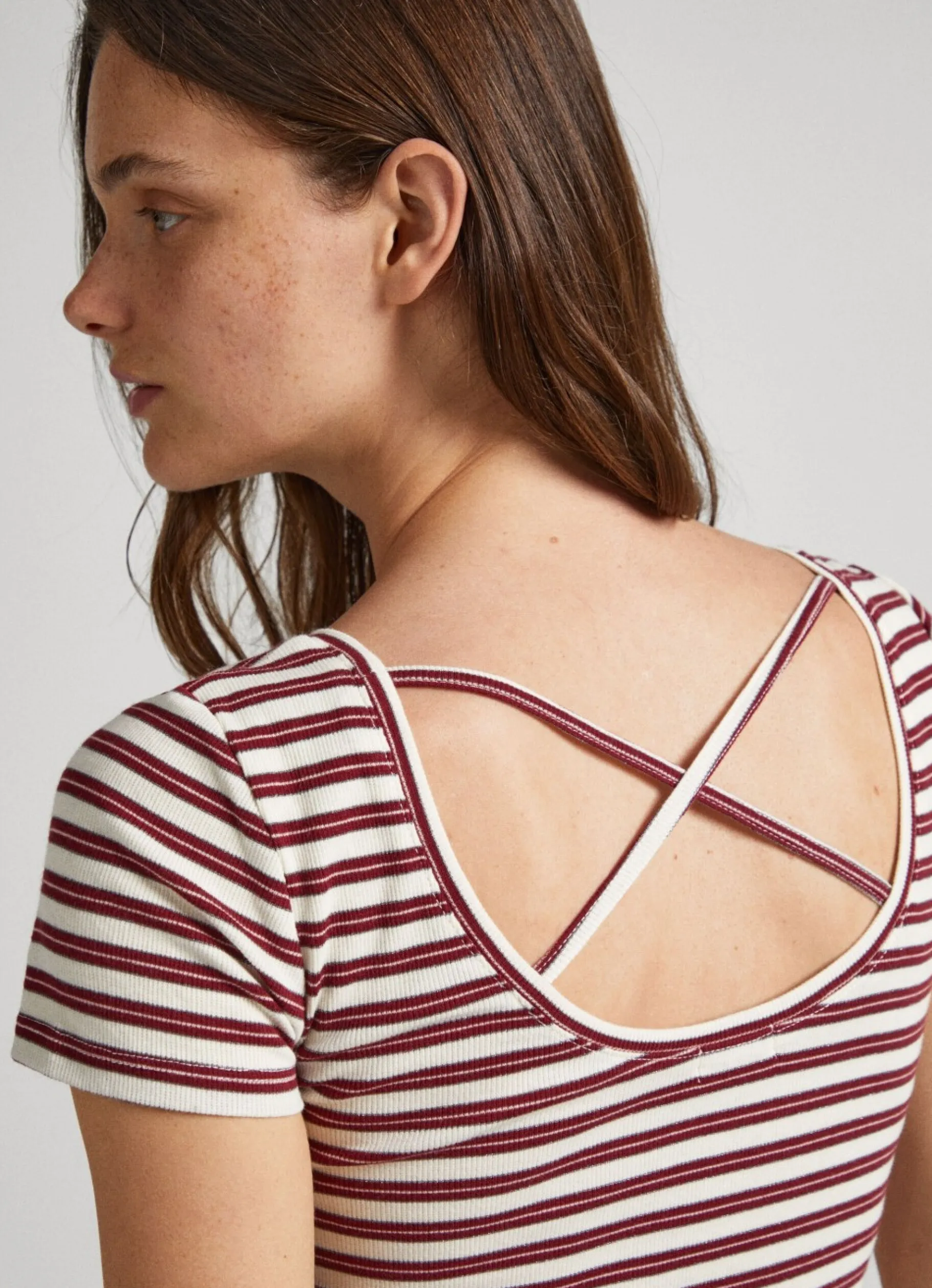 Women Pepe Jeans Striped Rib T-Shirt