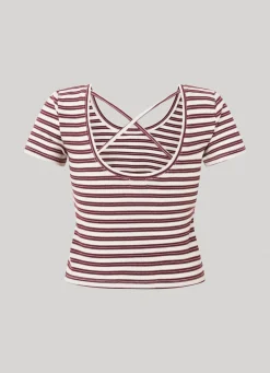 Women Pepe Jeans Striped Rib T-Shirt
