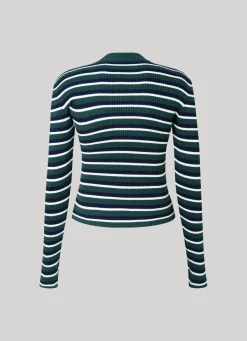 Women Pepe Jeans Striped Ribbed Knit