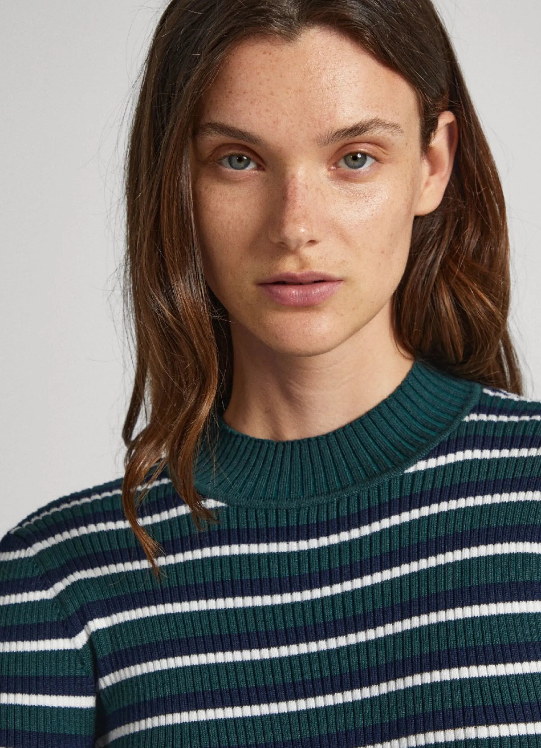 Women Pepe Jeans Striped Ribbed Knit