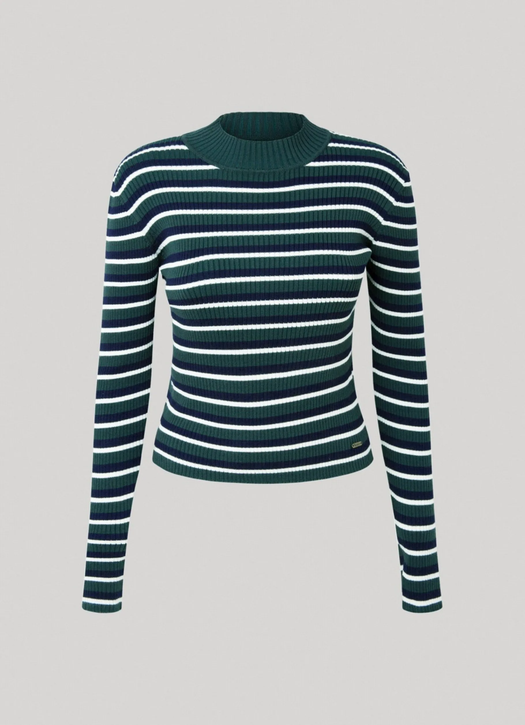 Women Pepe Jeans Striped Ribbed Knit