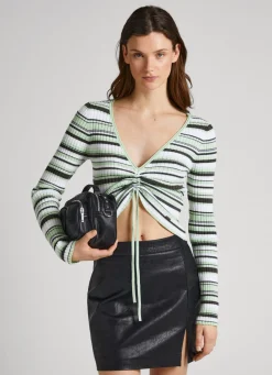 Women Pepe Jeans Striped Ribbed Top