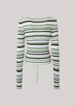 Women Pepe Jeans Striped Ribbed Top