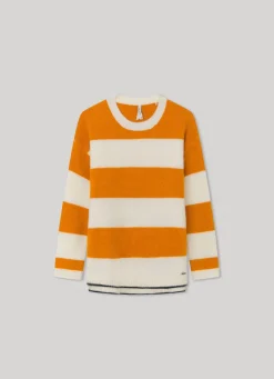 Girl Pepe Jeans Striped Round Neck Knit