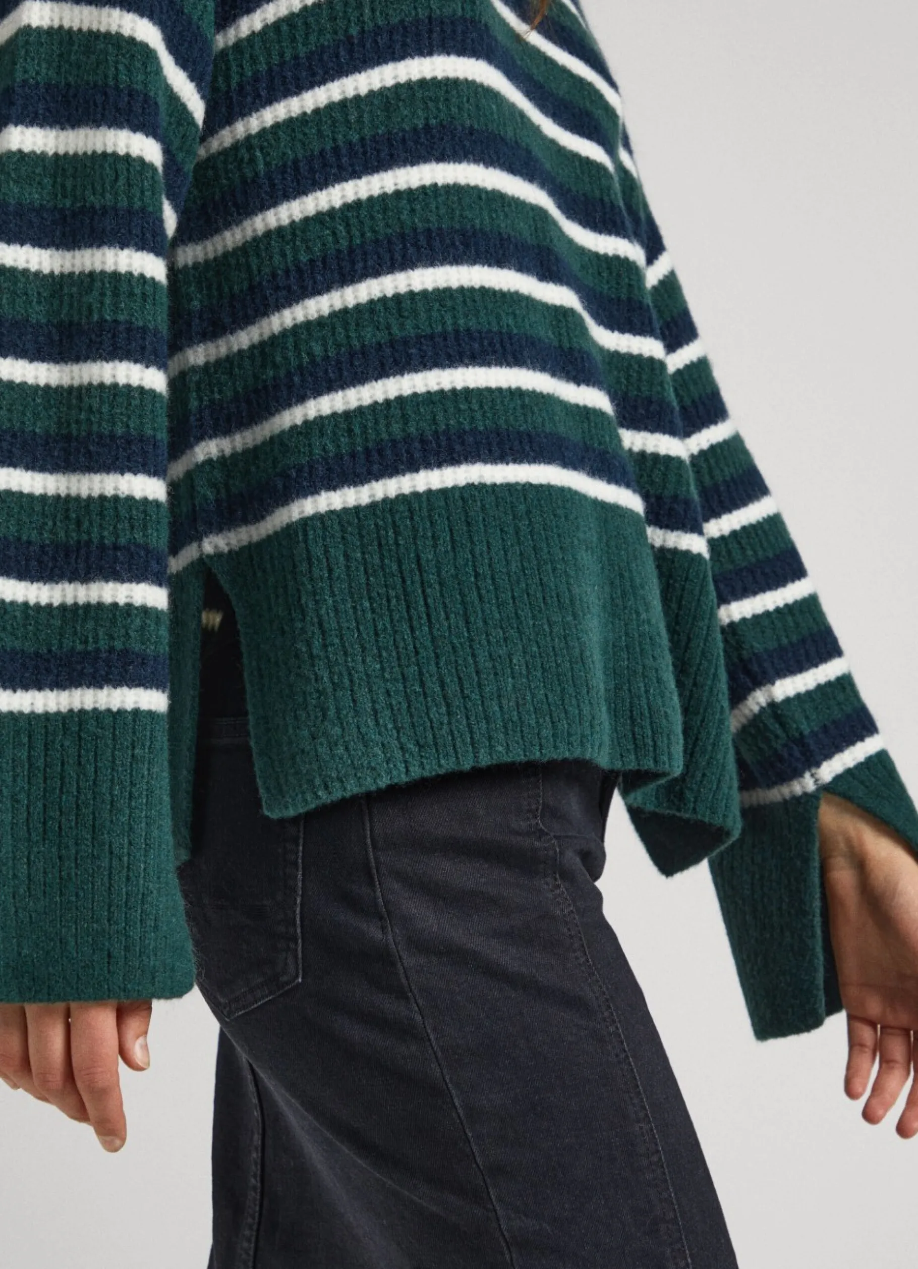 Women Pepe Jeans Striped Round Neck Knit