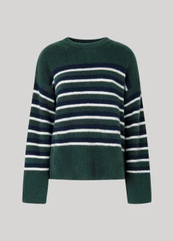 Women Pepe Jeans Striped Round Neck Knit