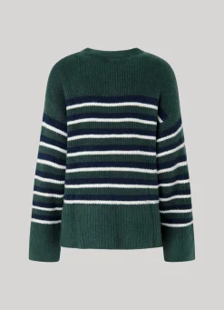 Women Pepe Jeans Striped Round Neck Knit