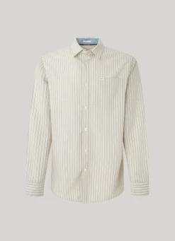 Men Pepe Jeans Striped Slim Fit Oxford Shirt