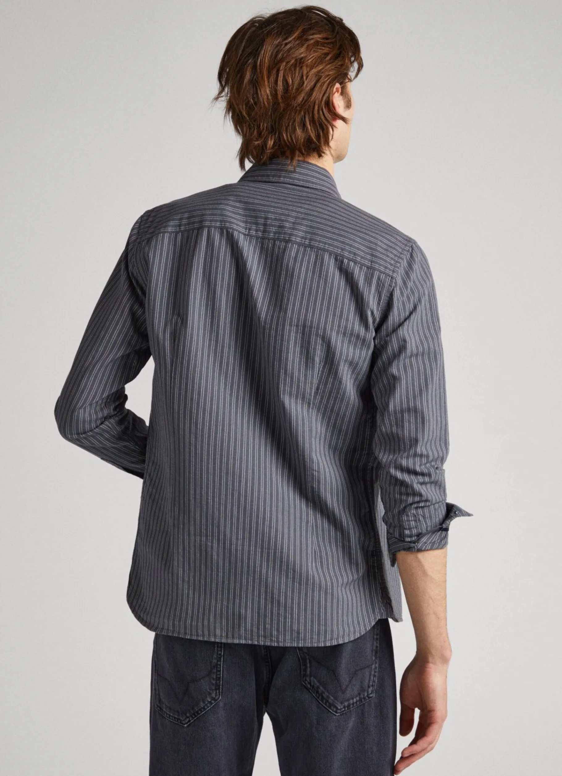 Men Pepe Jeans Striped Slim Fit Oxford Shirt