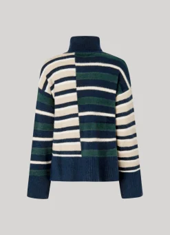 Women Pepe Jeans Striped Turtleneck Knit