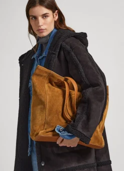 Women Pepe Jeans Suede Tote Bag