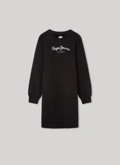 Girl Pepe Jeans Sweatshirt Dress W/ Printed Logo