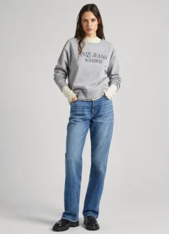 Women Pepe Jeans Sweatshirt W/ Embroidered Logo