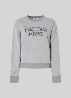 Women Pepe Jeans Sweatshirt W/ Embroidered Logo