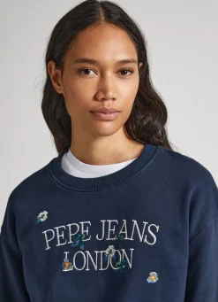 Women Pepe Jeans Sweatshirt W/ Embroidered Logo