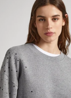 Women Pepe Jeans Sweatshirt W/ Gemstone Beading