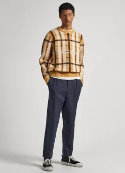 Men Pepe Jeans Tartan Check Cotton Knit