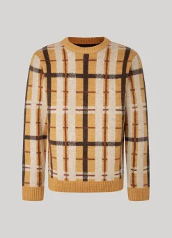 Men Pepe Jeans Tartan Check Cotton Knit