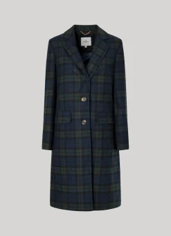 Women Pepe Jeans Tartan Wool Coat