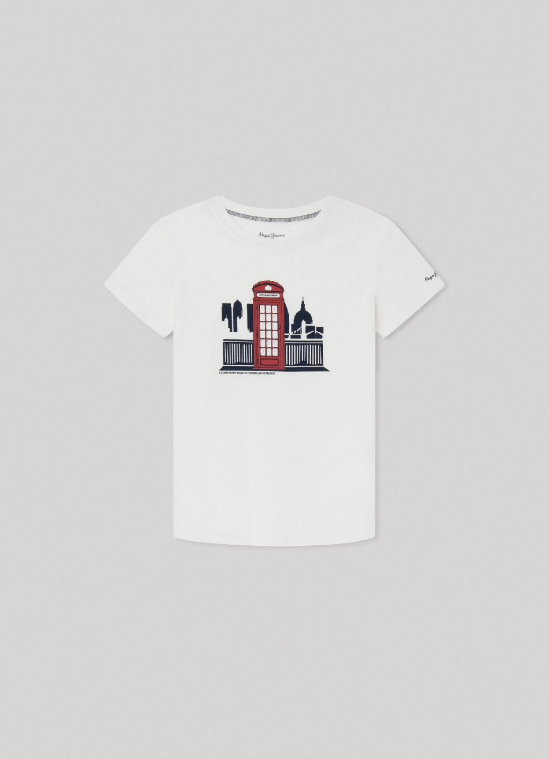 Boy Pepe Jeans Telephone Box Print T-Shirt