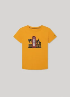 Boy Pepe Jeans Telephone Box Print T-Shirt