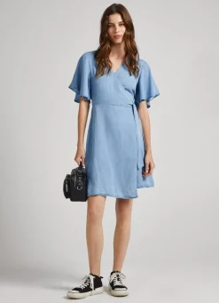 Women Pepe Jeans Tencel Wrap Dress