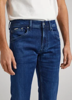 Men Pepe Jeans Track Fit Mid-Rise Jeans