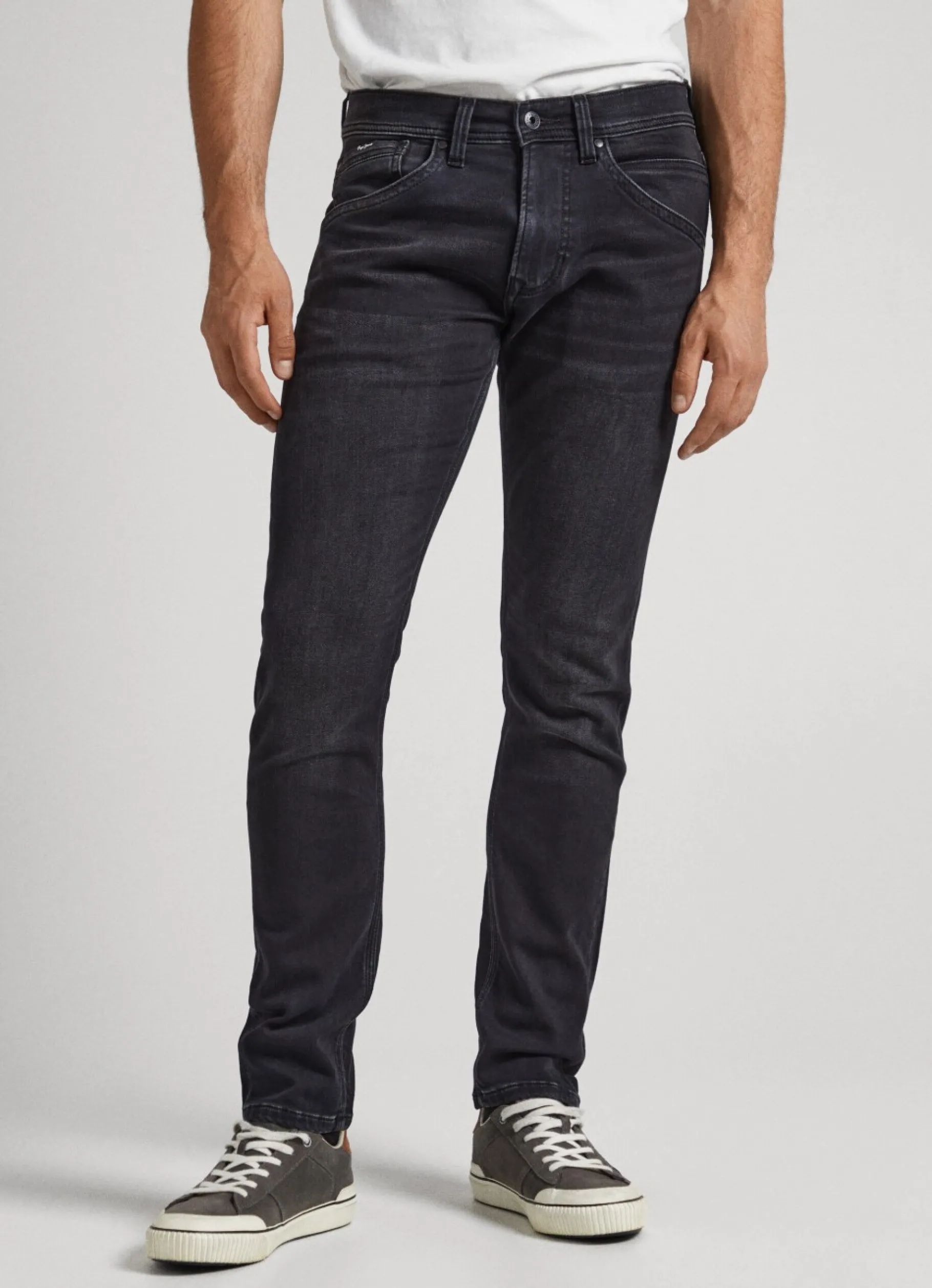 Men Pepe Jeans Track Regular Fit Mid-Rise Jeans