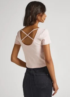 Women Pepe Jeans T-Shirt With Crossed Back Straps