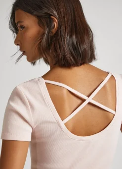 Women Pepe Jeans T-Shirt With Crossed Back Straps