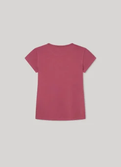 Girl Pepe Jeans T-Shirt With Glitter Detail Logo