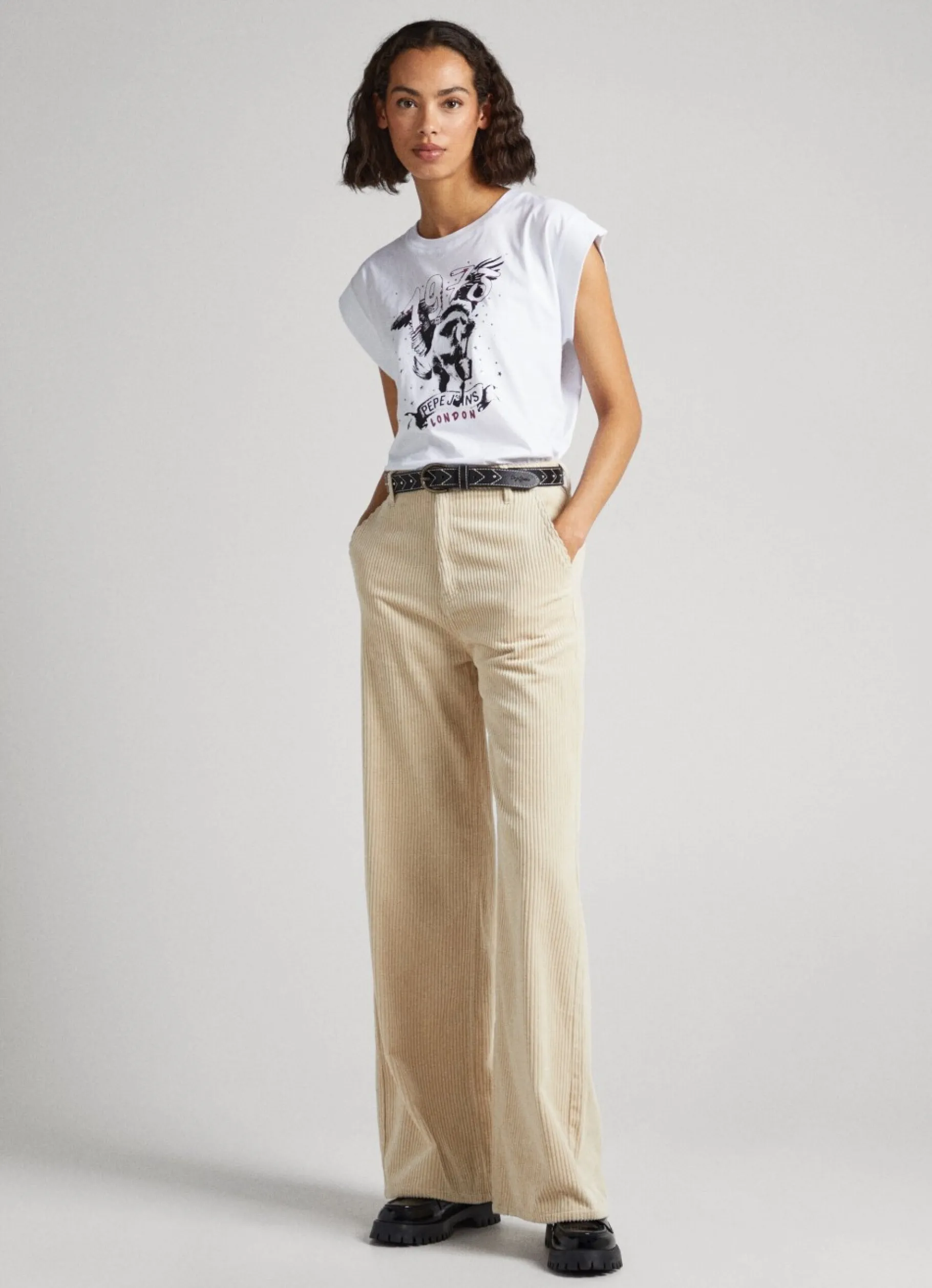 Women Pepe Jeans T-Shirt With Rhinestone Detail