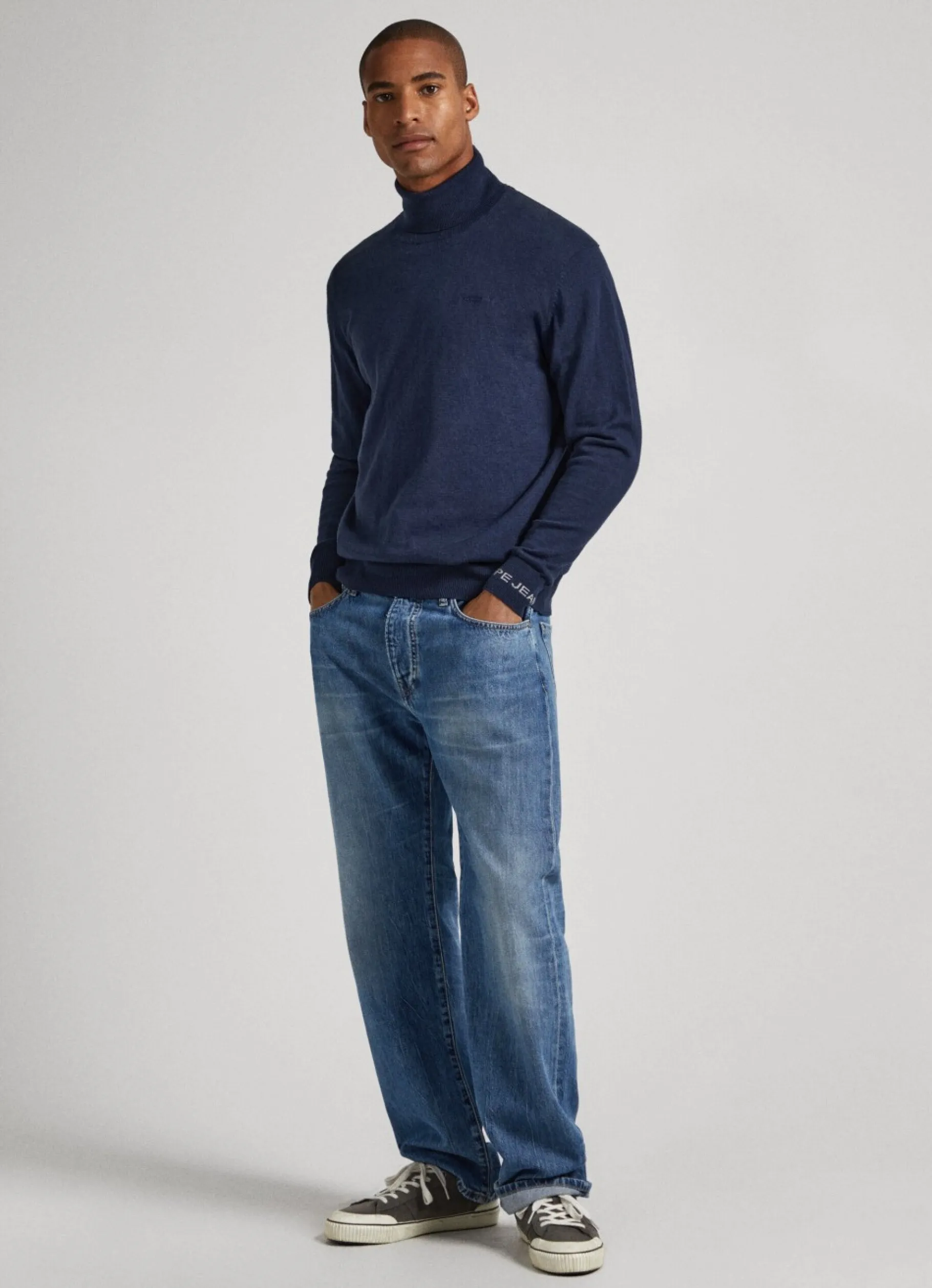 Men Pepe Jeans Turtle Neck Cotton Knit